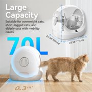 CATLINK 70L Automatic Litter Box for Multiple Cats, Low Entry,for kittens and senior cats, Odor Control(Litter Bags Set)