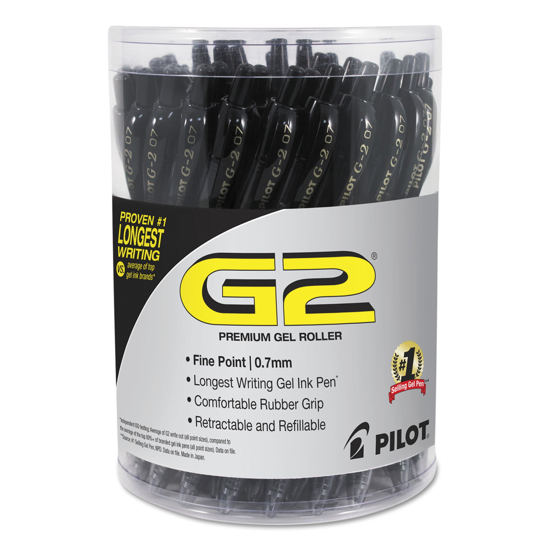 1 PACK, 31306 Black 5-Pack, Ultra Fine Point PILOT G2 Premium Refillable & Retractable Rolling Ball Gel Pens