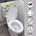 thumbnail image 4 of HELLHERO Hummingbird Flowers Elastic Fabric Toilet Lid Dust Cover Set for Modern Bathrooms, Adjustable Washable Easy to Install, Easy to Clean, 17x21 Inches, 4 of 8