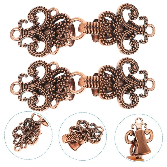 NIAIZEK 2 Pairs Brown Alloy Cardigan Clips Sweater Shawl Chain Clasps Retro Style Accessories for Women