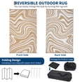 thumbnail image 7 of Hasoo 8' x 10' Brown/White Outdoor Rug for Patio Decor Waterproof Plastic Straw Modern Geometric Carpet PP Tube Woven Portable Camping Mat for Picnic Balcony, 7 of 7