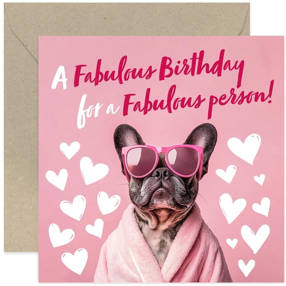 Tarjeta de felicitación de Old English Company con temática de perros fabulosos