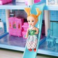 thumbnail image 3 of Play Dollhouse for Girls, 5 Rooms Kids Dollhouse with Doll Toy Figure, Furniture and Accessories, Doll House Gift Toys for Kids Girls Ages 3 & Up, Blue, 3 of 5