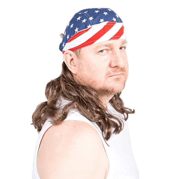 TELOLY the Mullet Wig Skull Cap Mullet Wigs for Men