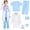 Blue, variant on Doctor Costume for Kids, Nurse Scrub Set Doctor Coat with Accessories, Doctor Dress Up Cosplay Outfits for Boys Girls 3-12 Years