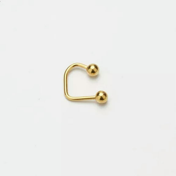 GKNET 1PC stainless steel Lippy Loop Lip Ring Labret Stud body piercing punk jewelry-gold