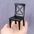 thumbnail image 2 of Silla de casa de muñecas en miniatura, diseño moderno, escala 1:12, negra, 2 of 3