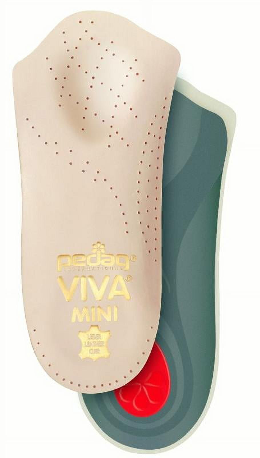 pedagÃÂ® VIVA MINI 3/4 Ultra Thin Leather Orthotic with Semi-Rigid Arch Support, Metatarsal & Heel Pad, Tan, L8