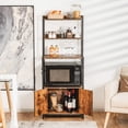 thumbnail image 3 of Costway 4-Tier Industrial Kitchen Bakers Rack Microwave Oven Stand w/ Hooks & Cabinet, 3 of 10