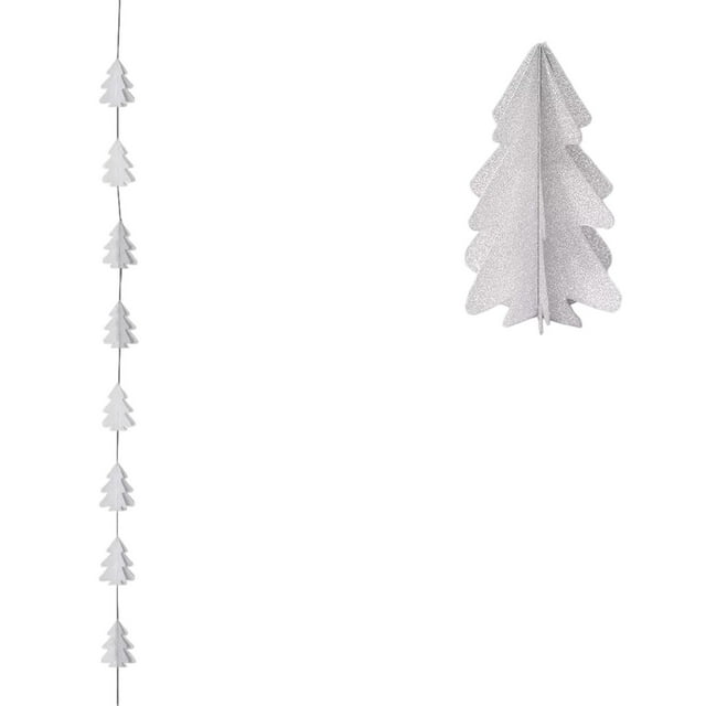 Christmas Decorations Indoor Mini String Pull Out Flags Hanging Banners for Tree Window Party Use 250 cm Long Paper Design