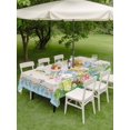 thumbnail image 3 of Outdoor Tablecloth with Umbrella Hole and Zipper, Easter Rectangle Table Cloth 54x80 Inch Waterproof Tablecloth, Gnomes Colorful Eggs Butterfly Flowers Blue Check Picnic Table Cover for Patio Camping, 3 of 7