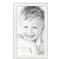 thumbnail image 2 of ArtToFrames 23" x 40" Majestic White Picture Frame, 23x40 inch Silver Wood Poster Frame (WOM-5198),  Pack, 2 of 7