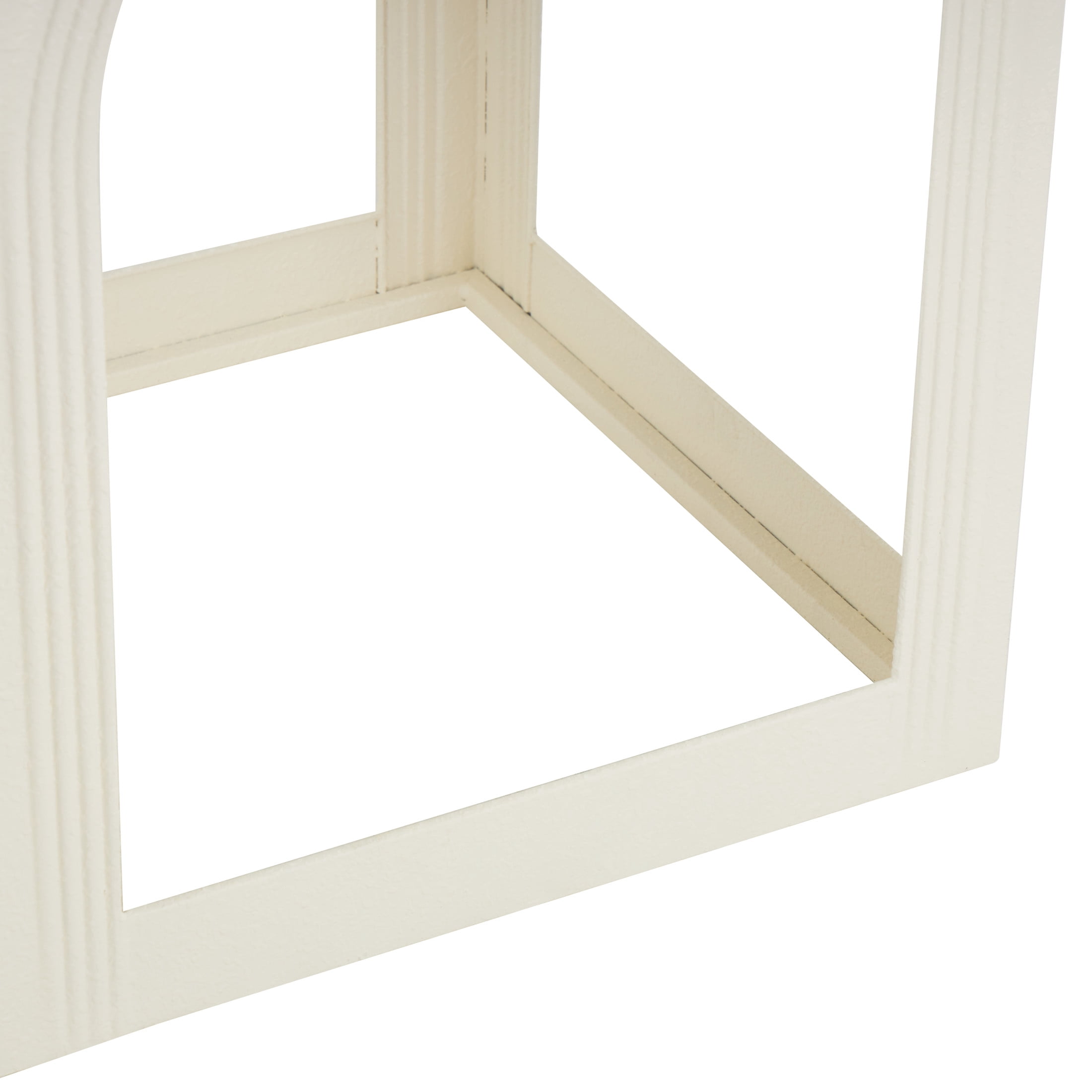 DecMode 12" x 16" White Metal Nested Accent Table with Arched Cutouts, 3-Pieces