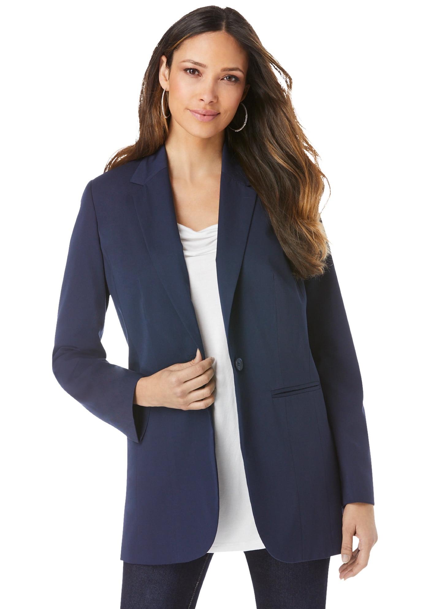 Aktiver Mars Centrum Roaman's Women's Plus Size Boyfriend Blazer Professional Jacket -  Walmart.com