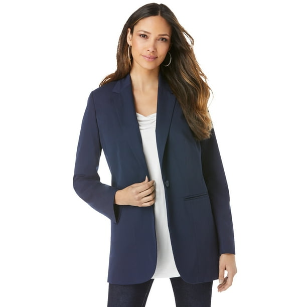 Aktiver Mars Centrum Roaman's Women's Plus Size Boyfriend Blazer Professional Jacket -  Walmart.com