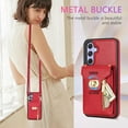 thumbnail image 5 of Phone Case for Samsung Galaxy A14/M14 5G Wallet Cover with Credit Card Holder Zipper Crossbody Strap Lanyard Leather Stand Cell Shoulder Mobile Accessories A 14 4G 14A 14M G5 Women Girls Red, 5 of 14