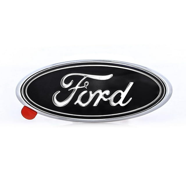 Emblema Ovalado Ford Negro Decorativo en Plástico Cromado