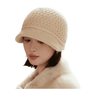 Muryobao Womens Winter Warm Knitted Hat Satin Silk Lined 