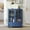 Blue, variant on Display Storage Cabinet with 2 Glass Doors, Modern Wood Curio Cabinet with Adjustable Shelf & Drawer