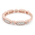 thumbnail image 4 of 1/4 ct. t.w Round Cut Lab Created Moissanite Diamond Milgrain Half Eternity Stackable Band Ring For Women In 14K Rose Gold Over Sterling Silver (G-H Color, VVS1 Clarity, 0.25 Cttw)-8.5, 4 of 8