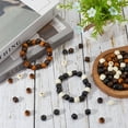 thumbnail image 4 of 200Pcs 4 Styles Large Hole Wooden Craft Beads Wood Beads 11x12mm Loose Tan Black Lemon Coloured Natural Barrel of Beads for Jewelry Making Bracelet Necklace Christmas Women Beginners Adults Colorful, 4 of 5