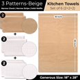 thumbnail image 3 of Highly Absorbent Cotton Kitchen Towels for Drying Dishes - Set of 6 Dish Towels - Narrow Beige Stripes Plaid Waffle Dishtowels - 18"X28" Large Lint Free Linen Tea Hand Bulk T Towls, 3 of 3