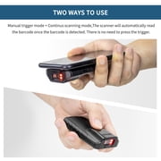 Mini 2D Bluetooth Barcode Scanner, NETUM 3-in-1 Portable QR Bar Code Reader Back Clip Work with iOS Android Windows MacOS for Warehouse Inventory POS -E800(Black)