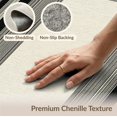 thumbnail image 6 of ODIKA 3'x5' Washable Area Rug Non-Slip, Flatweave, Easy Care Black Ivory Boundary Frame Geometric Lines Clean Edge Design for Hallway, Laundry Room, 6 of 7