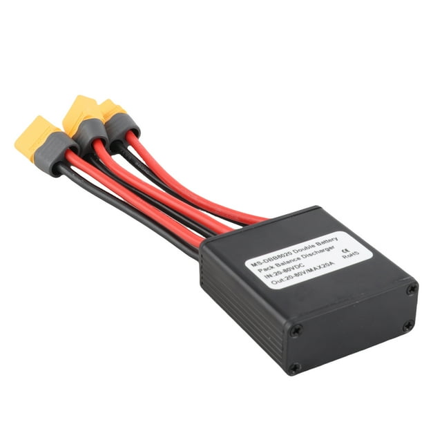 Dual Battery Connector, Dual Battery Parallel Module Dual Battery Discharge Converter DC 20-80V XT60 Interface with Aluminum Alloy for 250-3000W Motor
