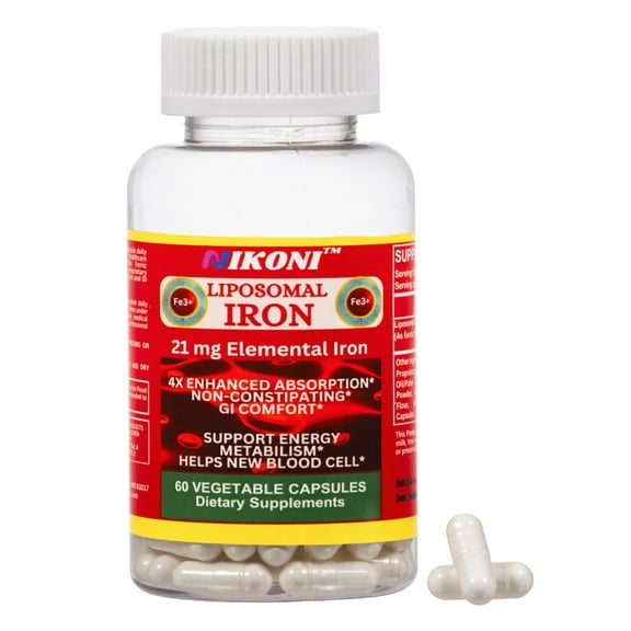 Liposomal Iron supplement, Promotes Energy, Men's & Women's Health, 60 Vege Capsules