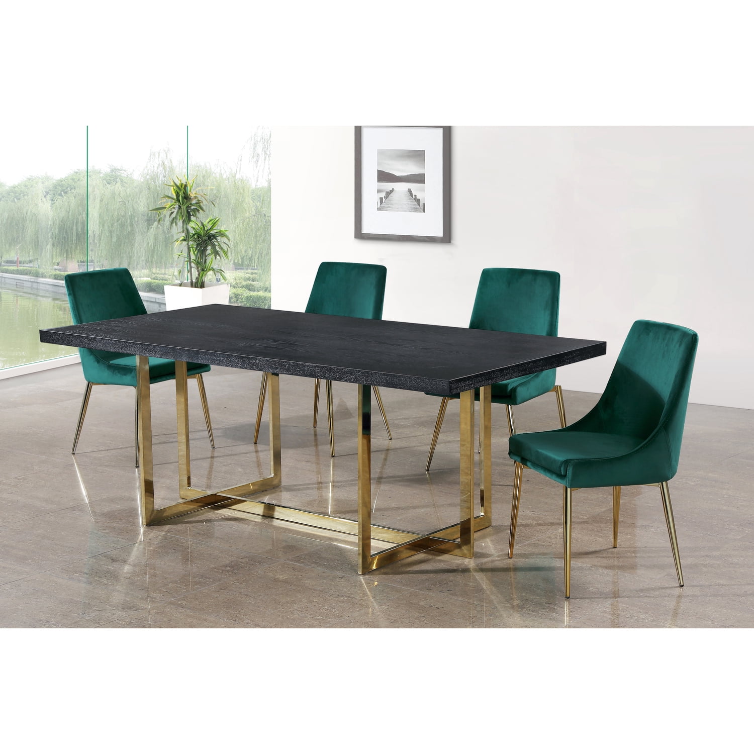 Meridian Furniture Karina Green Velvet Dining Chair (Set of 2)