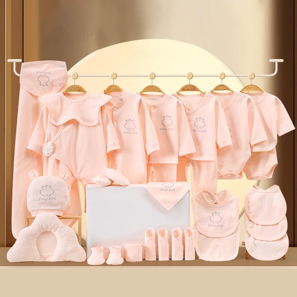Conjuntos de blusas y camisas de cuello redondo y manga larga Caja de regalo para bebé Conjunto de ropa para bebé recién nacido de 28 piezas Accesorios de regalo para recién nacido de un mes Regalo de