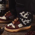thumbnail image 2 of Unisex Low Top Sneakers | All-Season Lace-Up Design, Red Black Geometric Pattern with Cushioned Rubber Sole , Vintage Style, Ideal for Street Style and Business Settings,, 2 of 8