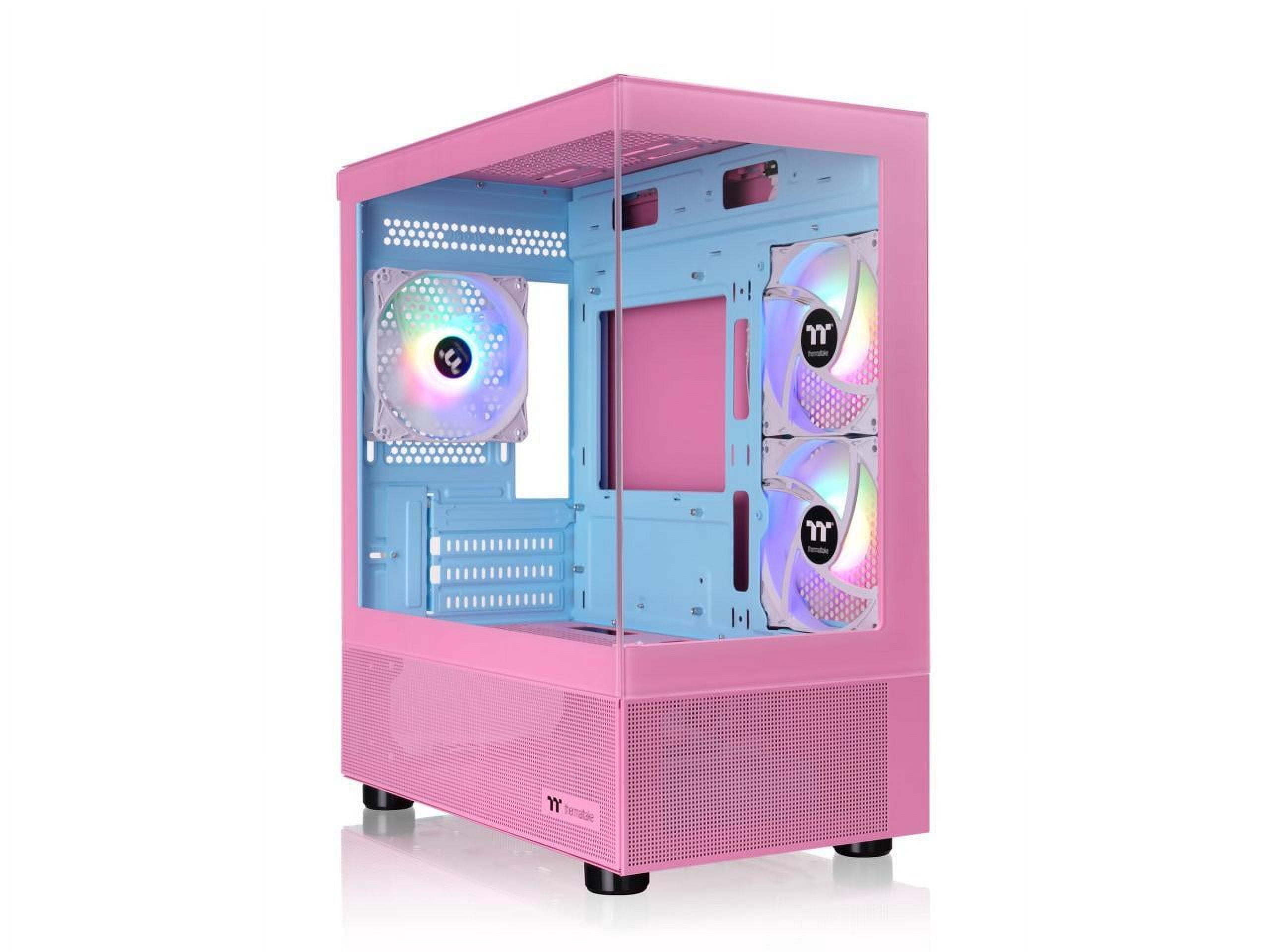 Thermaltake View 170 TG ARGB Bubble Pink Micro Chassis - Micro Tower - Bubble Pink - Tempered Glass, SPCC - 3 x Bay - 3 ? 120mm Fan(s) Installed - Micro ATX, Mini ITX Motherboard Supported - 2 x Fa...