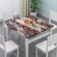 thumbnail image 3 of Pioneer Flower Floral Print Pattern Square Fitted Tablecloth with Elastic Edge,Square Table Cover,Washable Elastic Table Cover for Home Kitchen Party Decor 36"x36", 3 of 6
