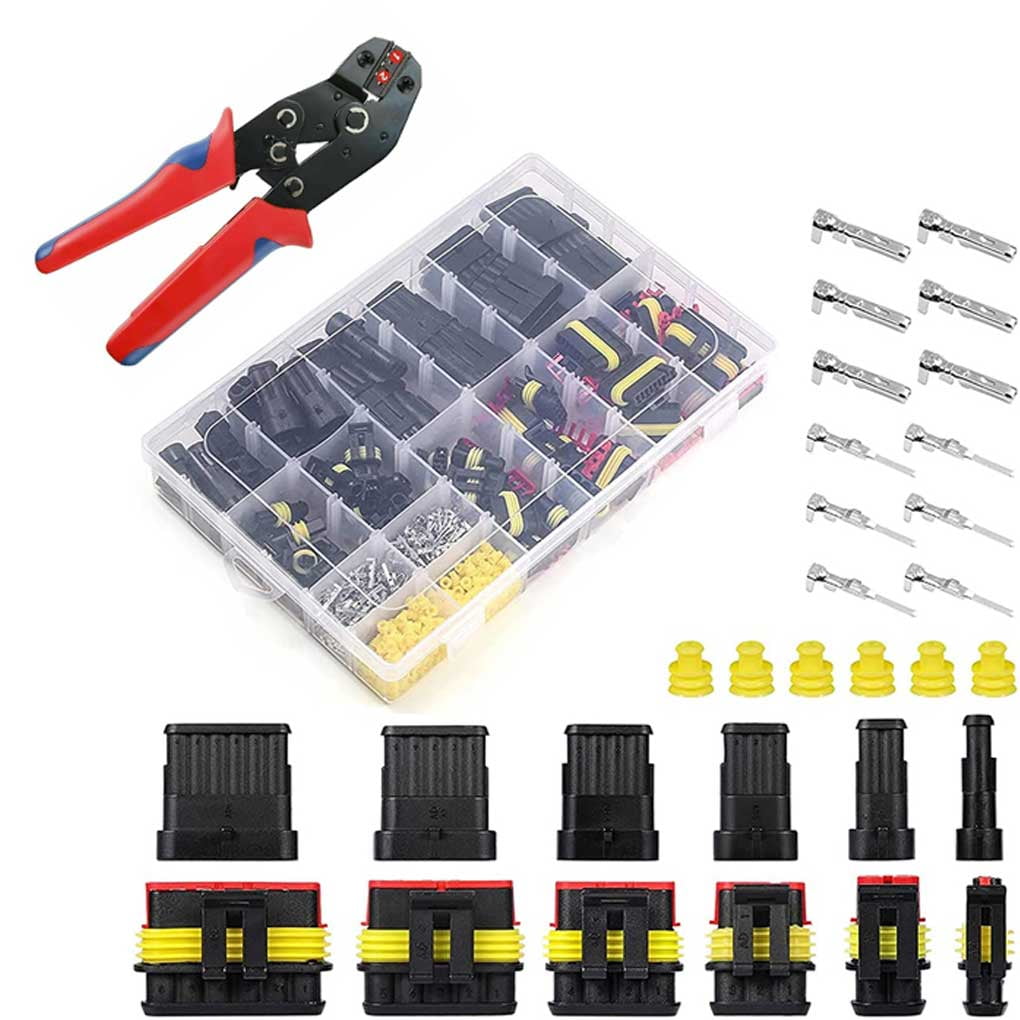 BrowQuartz Motorcycle 6 Kinds Wire Connectors Boat Portable 300V 12A 16pin Terminals Assorted