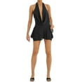 thumbnail image 3 of Women´s Summer Short Sling Dress Solid Color Sleeveless Backless Hanging Neck Dress, 3 of 6