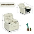 thumbnail image 2 of GVN Kids Recliner Chair with Cup Holder and Footrest for Children-Beige, Bedroom Chair for Kids, 2 of 7