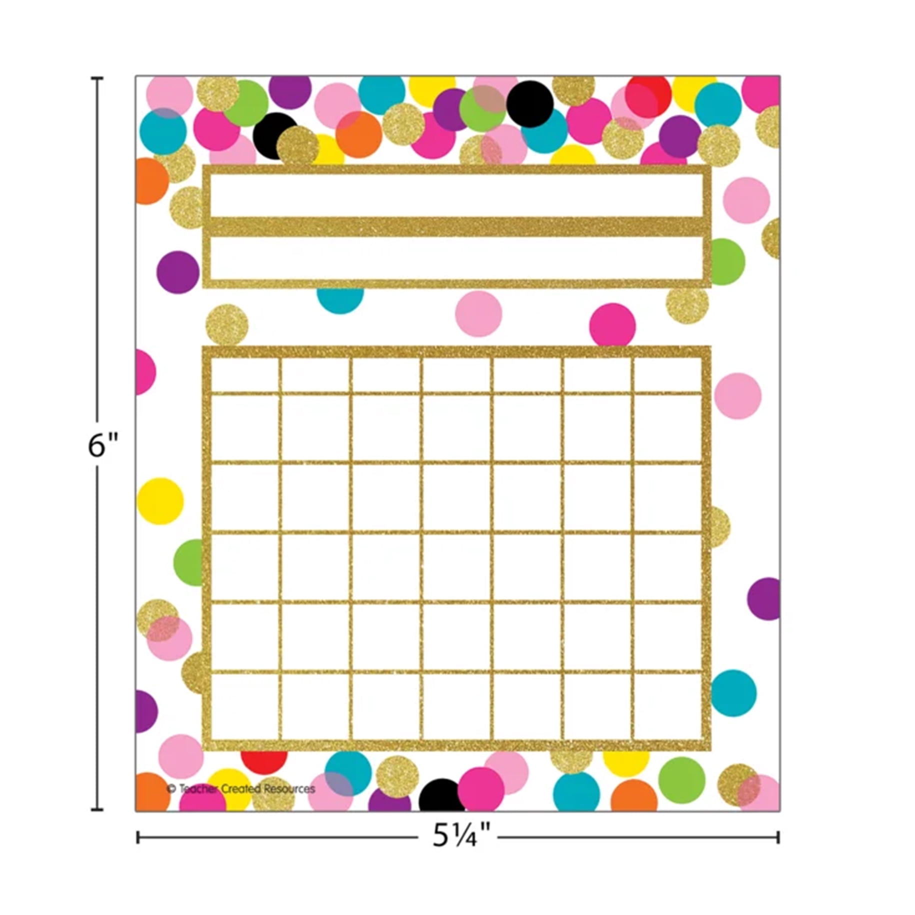 Teacher Created Resources Confetti Incentive Charts, 36 Per Pack, 6 Packs