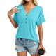 thumbnail image 4 of Camiseta TICTICMISS para mujer, manga corta, cuello en V, color aguamarina, 4 of 6
