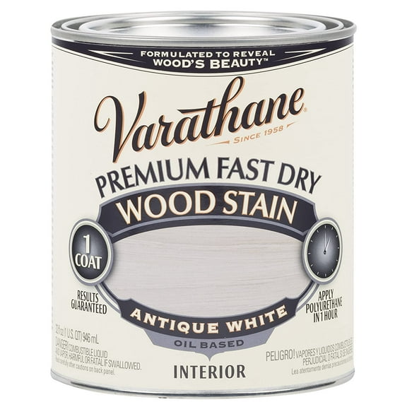 Rust-Oleum 297424 Antique White Varathane Premium Fast Dry Wood Stain, 1 Quart, 2 Pint Can Pack of 2