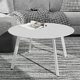 thumbnail image 2 of WYDK patio 28-inch Outdoor Steel Coffee Table, Round Patio Side Table, Great for Backyard Patio Deck, White,1 PC, 2 of 10