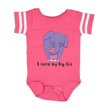 

Inktastic I Love My Big Sis Elephant Gift Baby Girl Bodysuit