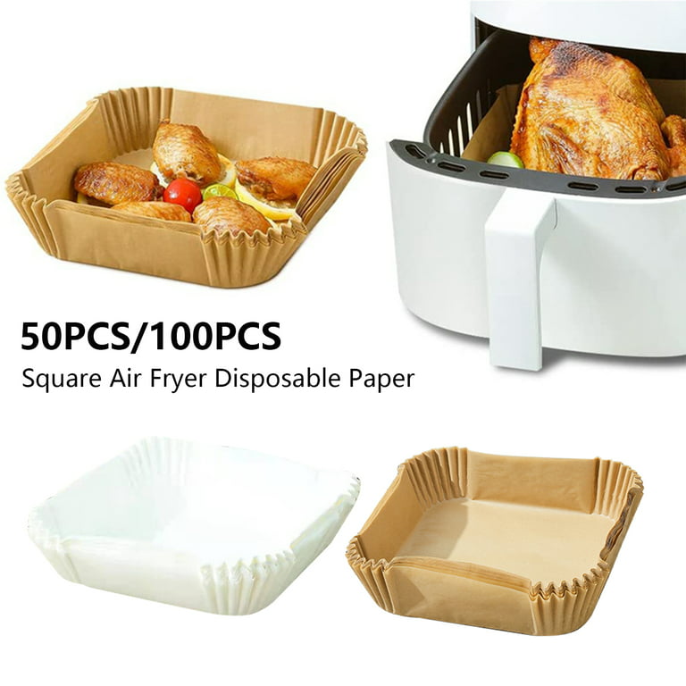 50/100Pcs Disposable Air Fryer Paper Liners Steamer Liners Square
