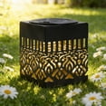 thumbnail image 4 of HAHUT Decorative Solar Mandala Lights, Waterproof Metal Solar Powered Outdoor Deck Step Wall Lights, Mandala Theme LED Fence Light for Garden Post Patio Backyard Yard Decor, 4 of 7