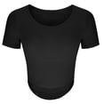 thumbnail image 4 of Womens Workout Tops with Built in Bra Short Sleeve Stretchy Yoga Top Tshirts Gym Athletic Joggers Tops for Women (Small, Black), 4 of 6