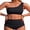 Black, variant on Women's One Shoulder Scallop Ribbed Bikini Sets Color Block Swimsuits High Waisted Bathing Suits