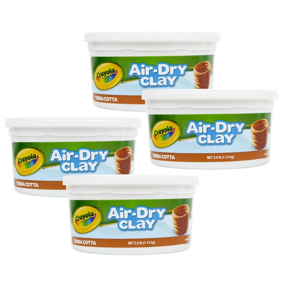 Crayola Air-Dry Clay, Terra Cotta, 2.5 lb Tub, Pack of 4