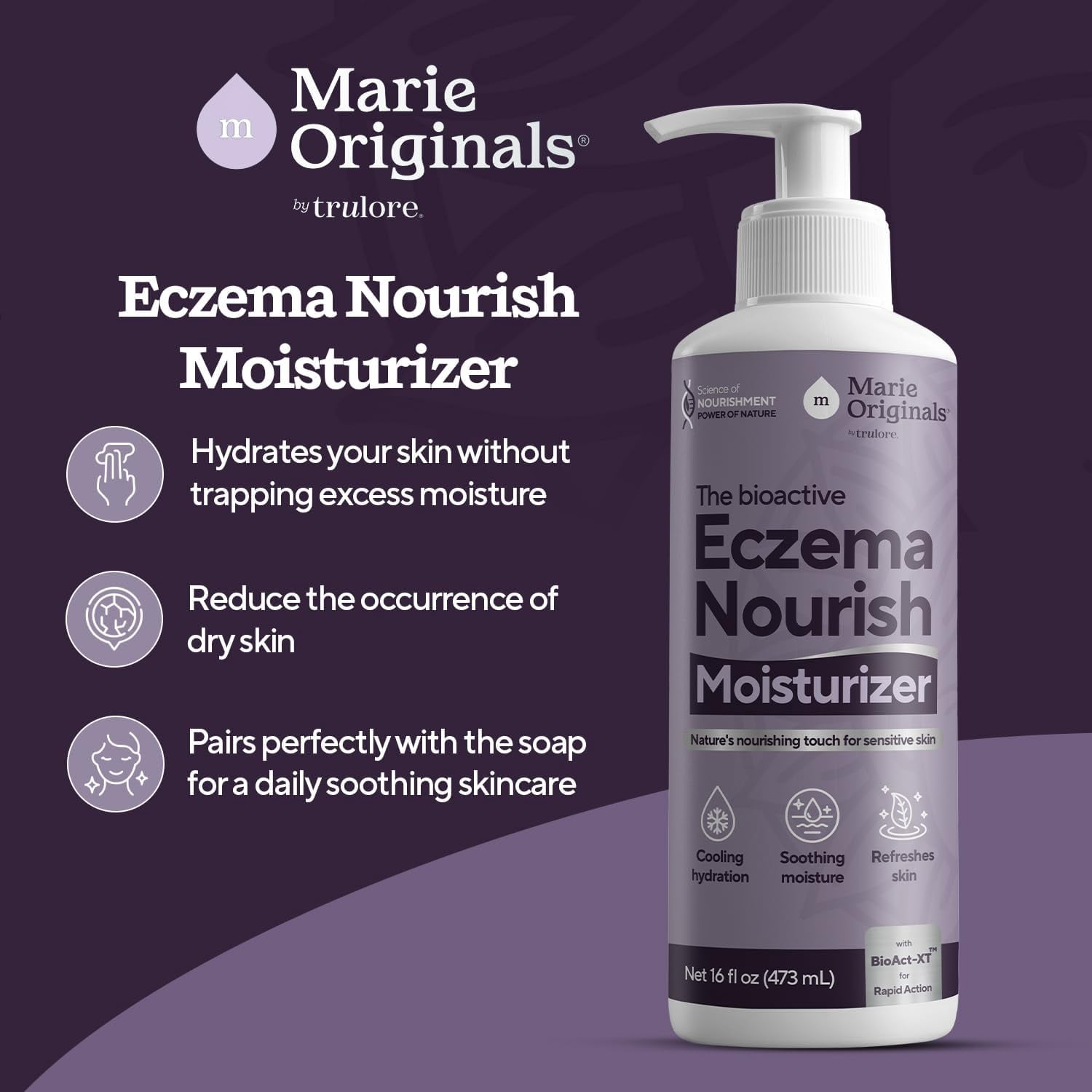 Marie Originals Eczema Relief Bundle – Eczema Soap Bar 2-Pack & 16 Oz Lotion for Dry, Itchy Skin – Colloidal Oatmeal Lotion + Natural Soap for Sensitive Skin, Adults & Kids