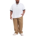 thumbnail image 2 of INSPIRE CHIC Men's Big & Tall Short Sleeve Office Soft Knitted Business Polo Shirt XL White, 2 of 4